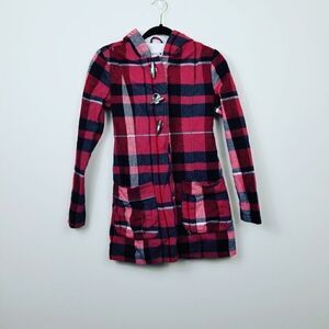 Hurley Plaid Hoodie Jacket – Red & Black XS